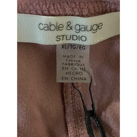 Cable & Gauge Studio XL Velour Mauve Long Sleeve Pullover Sweatshirt Womens XL - Picture 4 of 5